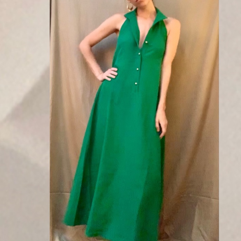 Tuckernuck Green Jagger Halter Dress
